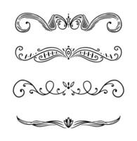 Four divider thin line element set vector