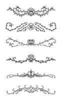 Elegant borders collection isolated on white background vector