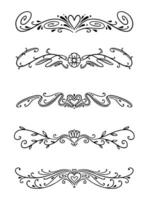 Set of classic lines and borders divider art vector