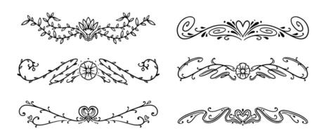 Divider thin line element set vector