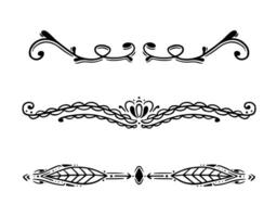 Calligraphic design elements . Decorative swirls or scrolls, vintage frames , flourishes and dividers art. vector