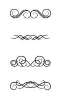 Black color page Divider And Design Elements. vector