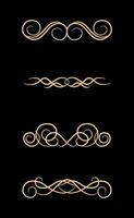 Golden color page Divider And Design Elements. vector