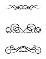 Black Ornate vintage frames, divider and scroll elements. Classic calligraphy swirls. vector
