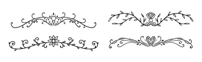 Retro vintage ornament design elements collection vector