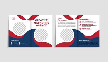 Clean A4 Corporate Bi-Fold Brochure Template with Modern and Minimal Abstract Design vector