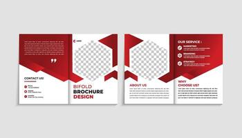 Minimalist 4-Page Bi-Fold Brochure Template , Clean and Editable Design vector