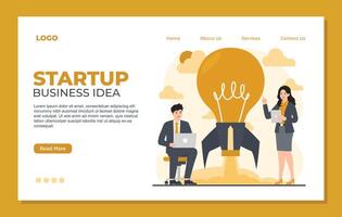 Startup business website landing page template. Teamwork concept. Flat illustration vector