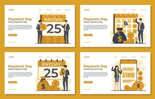 payday landing page template set vector