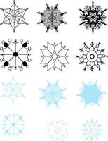 Snowflake Icon graphic line set. Merry Christmas snow flake design, Editable Stroke Icon. Simple black line icons snow, Seamless snowflake set Icons. vector