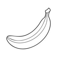 Simple black and white outline drawing of a banana, isolated on a white background vector