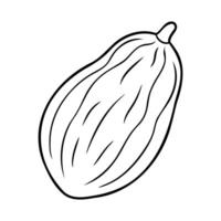 Black and white line drawing of a date fruit in a simple outline style vector