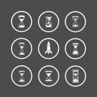 A set of hourglass icons for time management vector