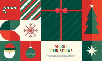 Geometric Christmas Seamless Pattern with Christmas Flat Icons Elements for Wrapping Paper, Background, or Wallpaper vector