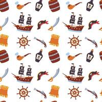 Pirate pattern. Seamless pattern with pirate elements. Pirate concept. vector