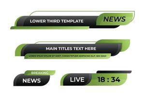 Lower third banner. Lower third bar template for breaking news, television, and media channels. Interface template vector
