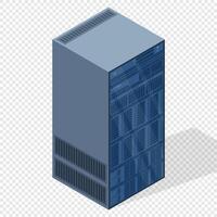 Isometric server. Server racks. Server boxes isolated. Network server room. Computer network technology. illustration vector