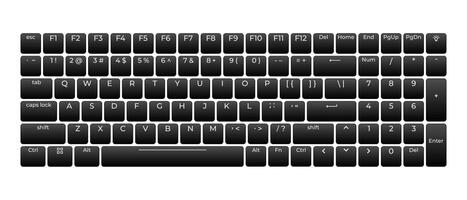 Computer keyboard button layout template with letters for graphic use. Modern computer keyboard. illustration vector