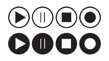 Media player control icon set.Play pause stop button icon collection. Player buttons vector