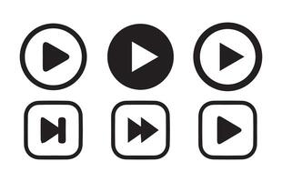 player icon design collection. Media control icon. Media player control icon vector