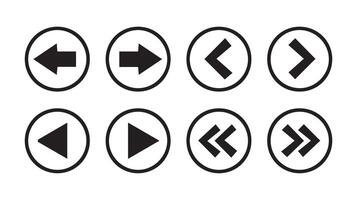 Media player control icon set, Play pause stop button icon collection vector