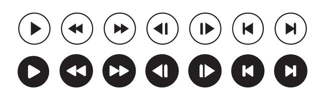 Set of media player isolated element.Play and pause buttons,Arrows,illustration eps 10 vector