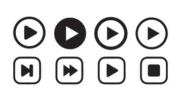 Media player control icon vector