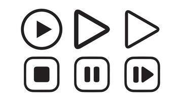 media player buttons. Play and stop multimedia icon. vector