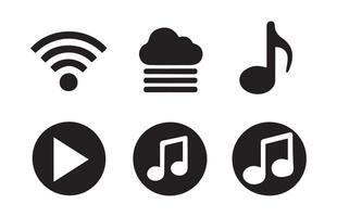 Media player interface symbols - play, pause, volume, settings, stop. player icons. Audio player.Illustration eps 10 vector