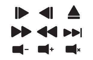 Media Player Button, Multimedia icon set illustration. vector