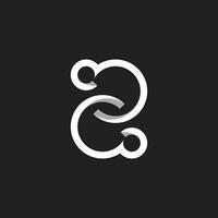 number two ribbon cloud shape simple geometric logo vector