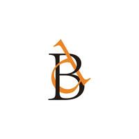 letter bd linked colorful overlapping logo vector
