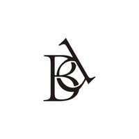 letters bd 3d linked overlapping flat logo vector