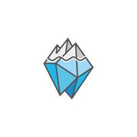 iceberg phenomenon simple color geometric lines icon vector