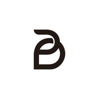 letter p pin location simple geometric line logo vector