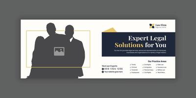 Flat Law Firm Web Banner Layout for Social Media vector