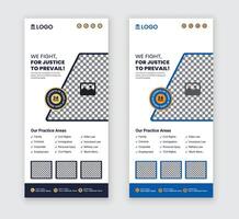 Modern Legal Services Rack Card with two color variations vector