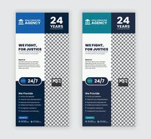 Lawyer DL Flyer Design Template with two color variations vector