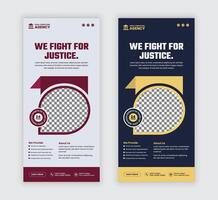 Legal Services Rack Card Design with two color variation vector