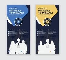 Law Office Leaflet Design Template with two color variations vector