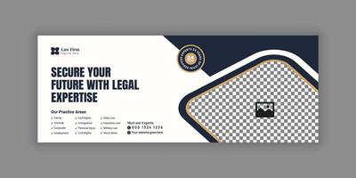 Law Firm service Web Banner Layout and Social Media Horizontal banner template vector