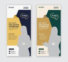 Minimalist Law Firm Rack Card with two color variations vector