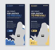 Law Agency Leaflet Design Template with two color variations vector