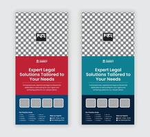 law consulting leaflet design templates with two color variations vector