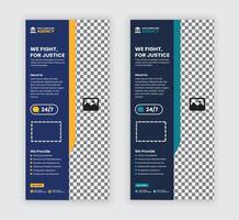Elegant Law Consulting Leaflet Design with two color variations vector