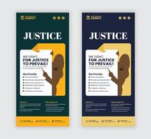 Law firm half page flyer design templates with two color variations vector