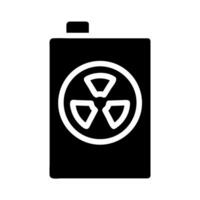 Radioactive waste container icon. Concept of pollution, danger, and toxicity. vector
