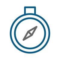 Compass icon, navigation and direction concept, flat design illustration. vector
