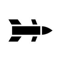 Missile icon silhouette. Concept of weapon, war, and attack. vector