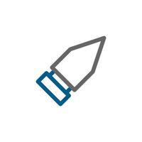 Bullet icon, outline . Concept of weapon, ammunition, and danger. vector